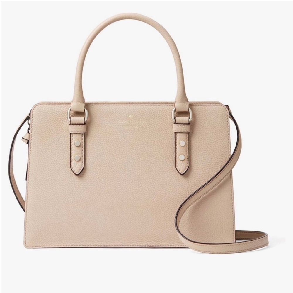 Kate Spade Pebbled Mulberry Street Lise Satchel in Warm Beige